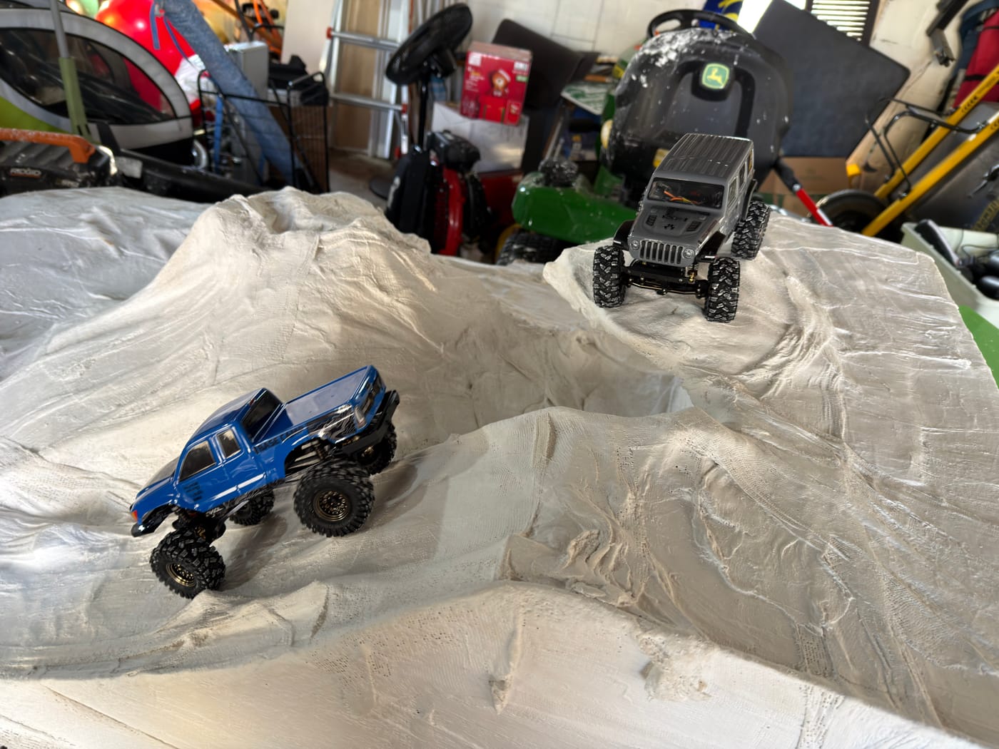 The first SCX24 rigs: a JLU and a Base Camp